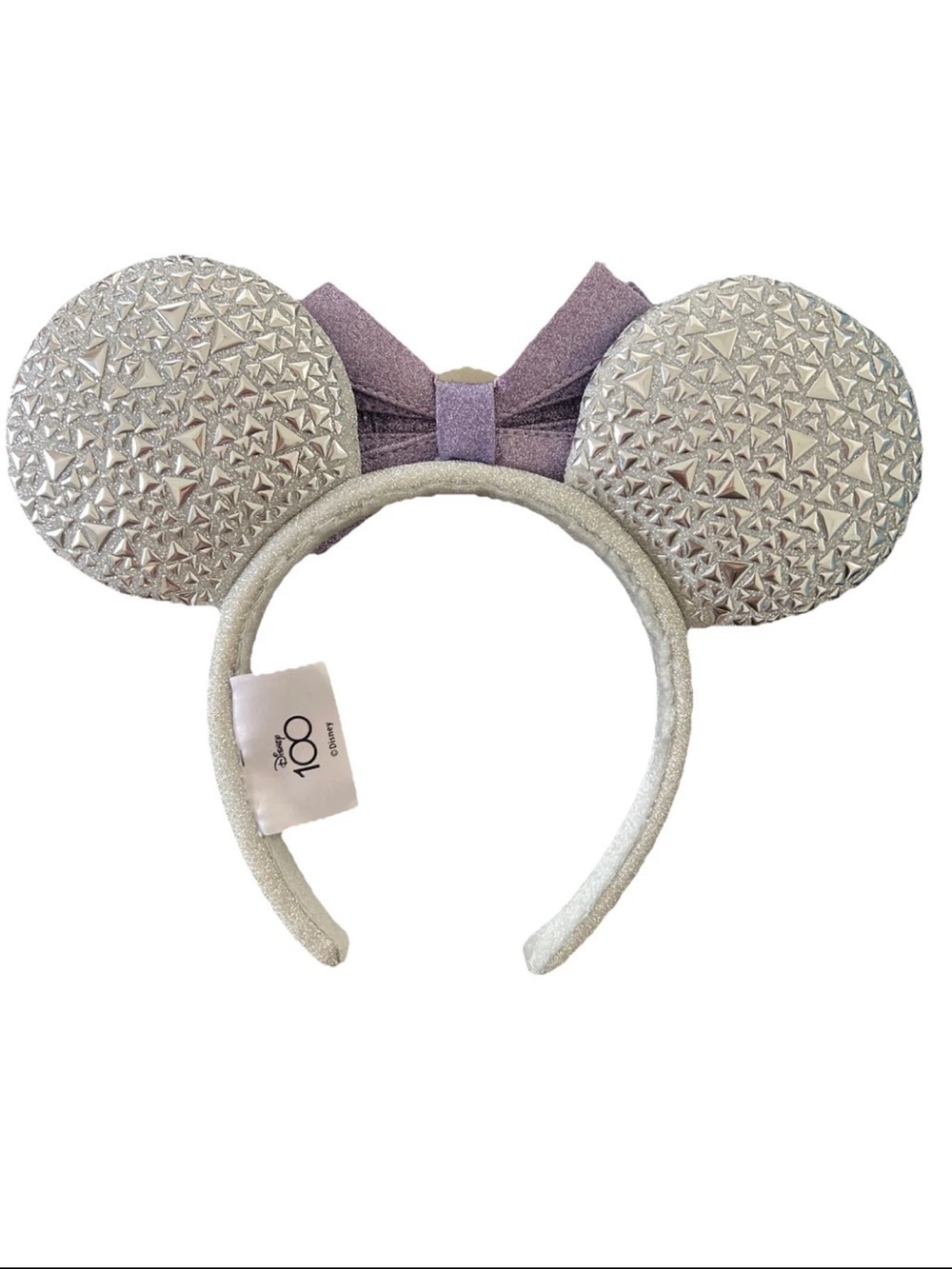 Disney Silver & Lavender 100th Anniversary Minnie Ears Headband - Picture 4 of 4
